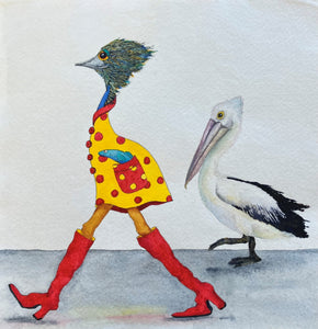 Walking the Fish- an Original Watercolour Painting SOLD