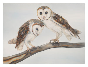 Owl:  "Tu-whit & Tu-whoo" - Bird Watercolour