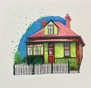 Painting of a cottage in Hobart, Tasmania SOLD