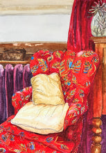 Original painting of a Red Chair in Tasmania