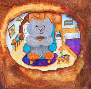 Cosy Space an original watercolour painting