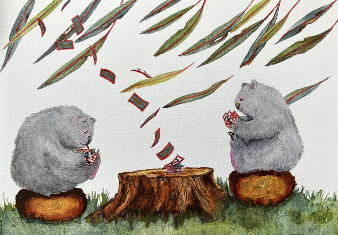 Windy Card Deal Original Painting