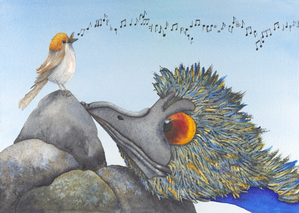 Cheer 'em Up series:  All Ears - an Emu Watercolour print