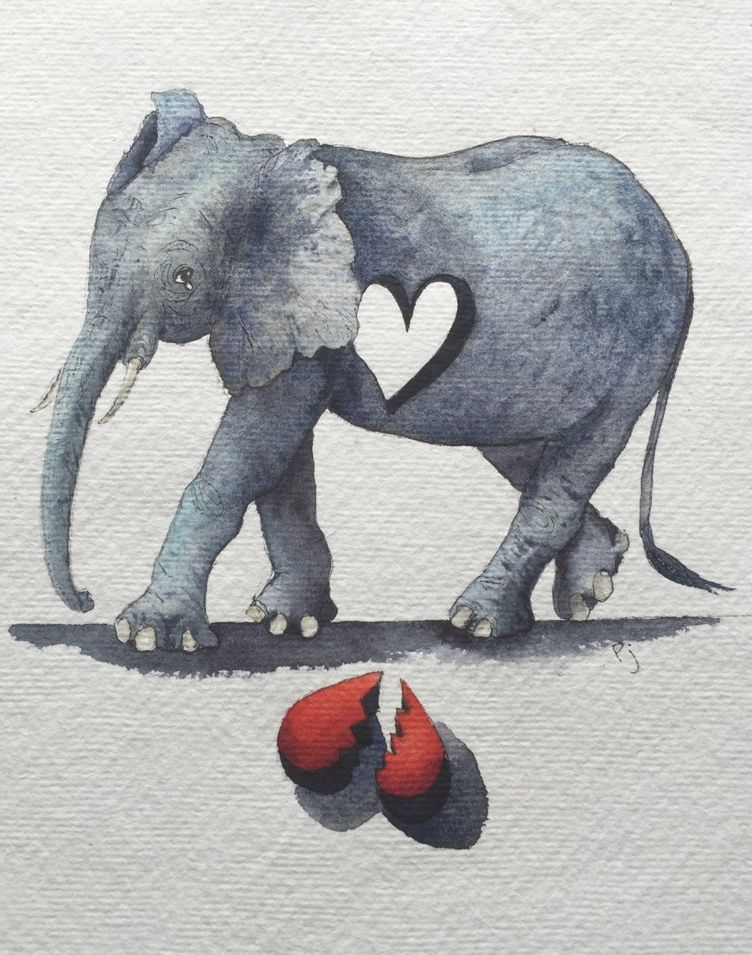 Heartbroken - Original Elephant Watercolour Painting SOLD
