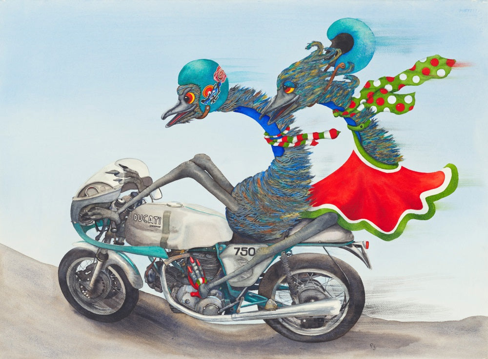 Motorcycle:  Joy ride! A Ducati Watercolour Print