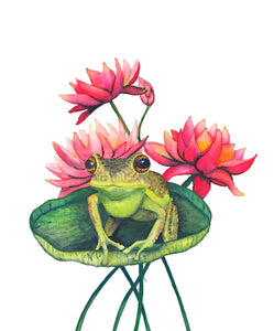 Kiss me Please - A Frog Watercolour Print