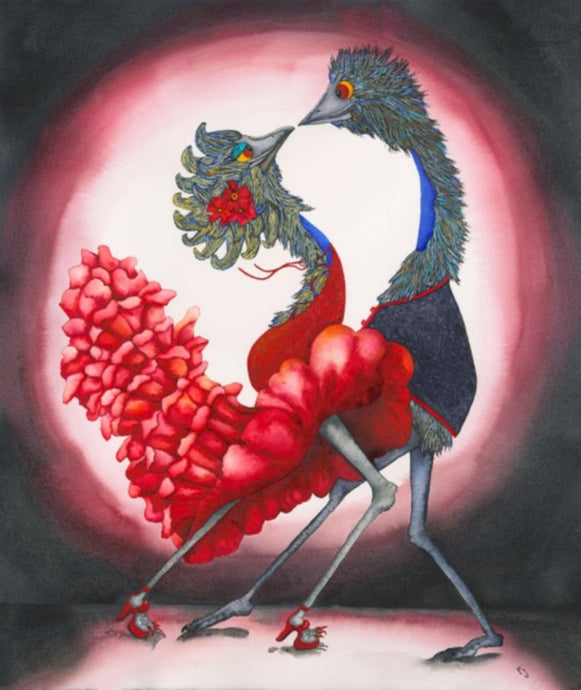 Spanish Eyes (Red) - Emus Dancing Print