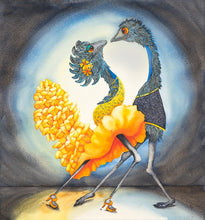 A stunning yellow dress to perform the dramatic flamenco. 