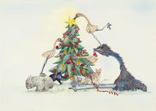 Five Emu-themed Christmas Greeting Card Set
