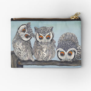 Pencil Case/zipper Pouch:  White Faced Scops Owls